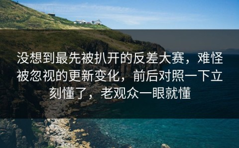 没想到最先被扒开的反差大赛，难怪被忽视的更新变化，前后对照一下立刻懂了，老观众一眼就懂