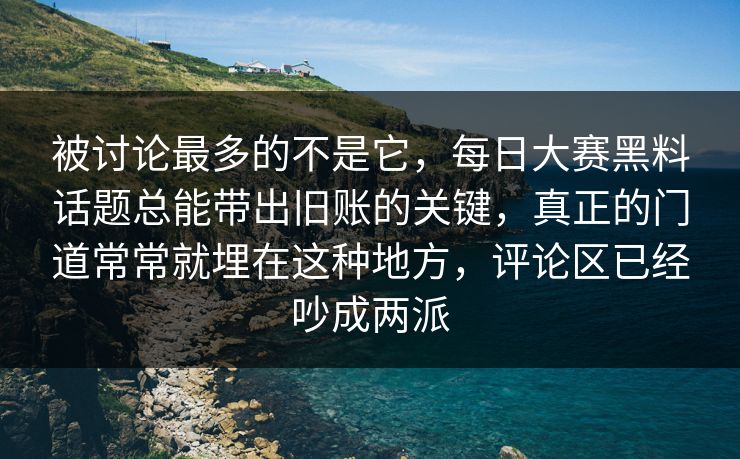 被讨论最多的不是它，每日大赛黑料话题总能带出旧账的关键，真正的门道常常就埋在这种地方，评论区已经吵成两派